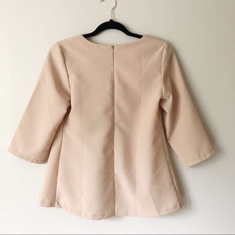 NWT Rebecca Tatti Self-Tie Inverted Pleat Blouse - Picture 3 of 6